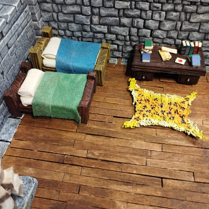 Taller de escenografía para juegos de mesa: cama, mesita y alfombra SÁBADO 13 DE JUNIO