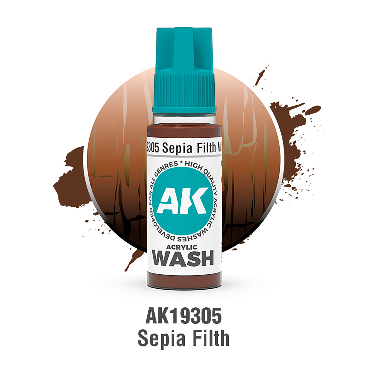 AK Interactive AK19305 Sepia Filth Acrylic Wash 18 ml