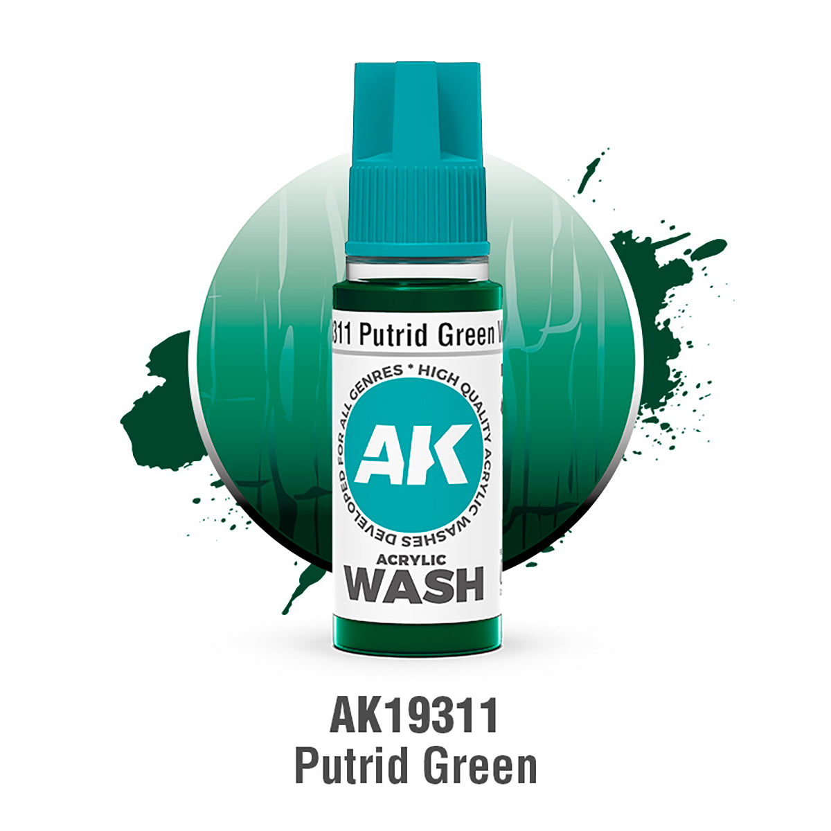 AK Interactive AK19311 Putrid Green Acrylic Wash 18 ml