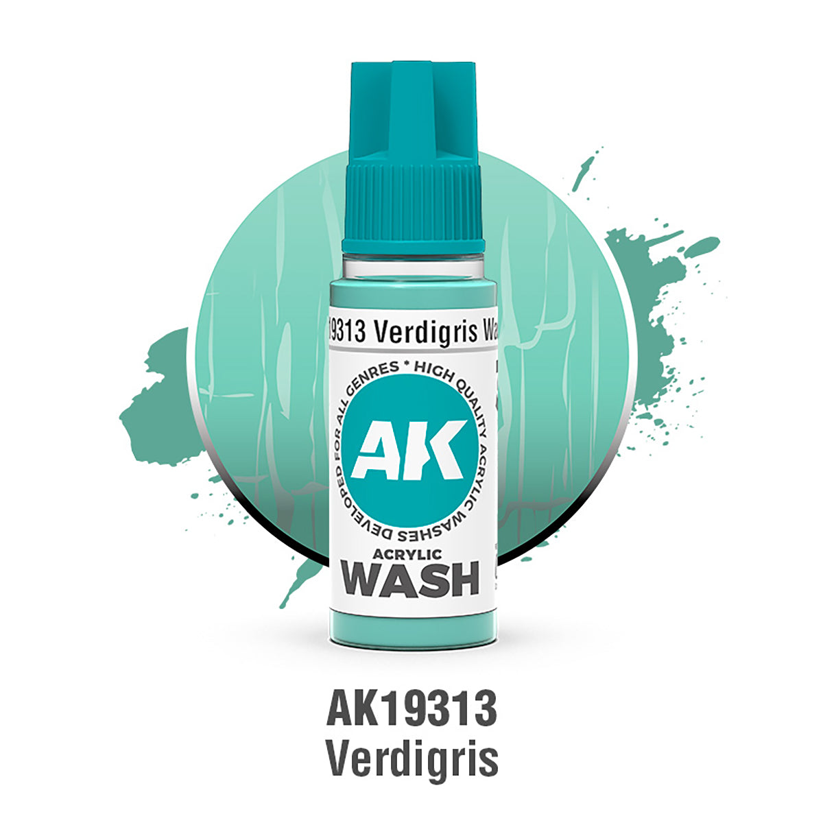 AK Interactive AK19313 Verdigris Acrylic Wash 18 ml