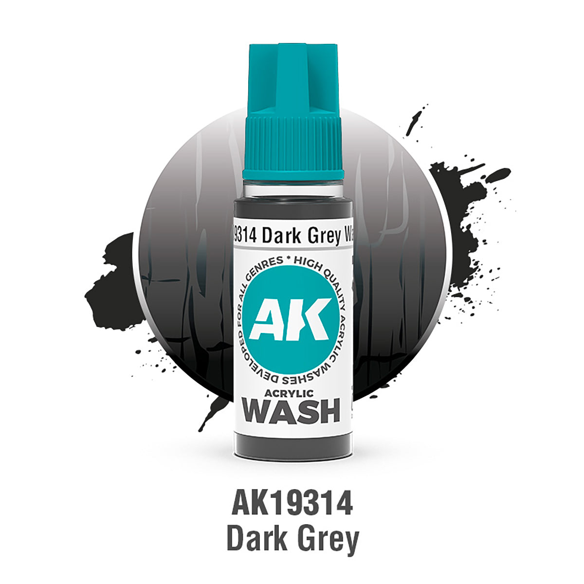 AK Interactive AK19314 Dark Grey Acrylic Wash 18 ml